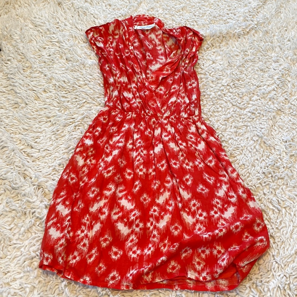 Red and white summer dress